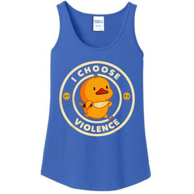 I Choose Violence Duck Lover Sarcasm Humor Ladies Essential Tank