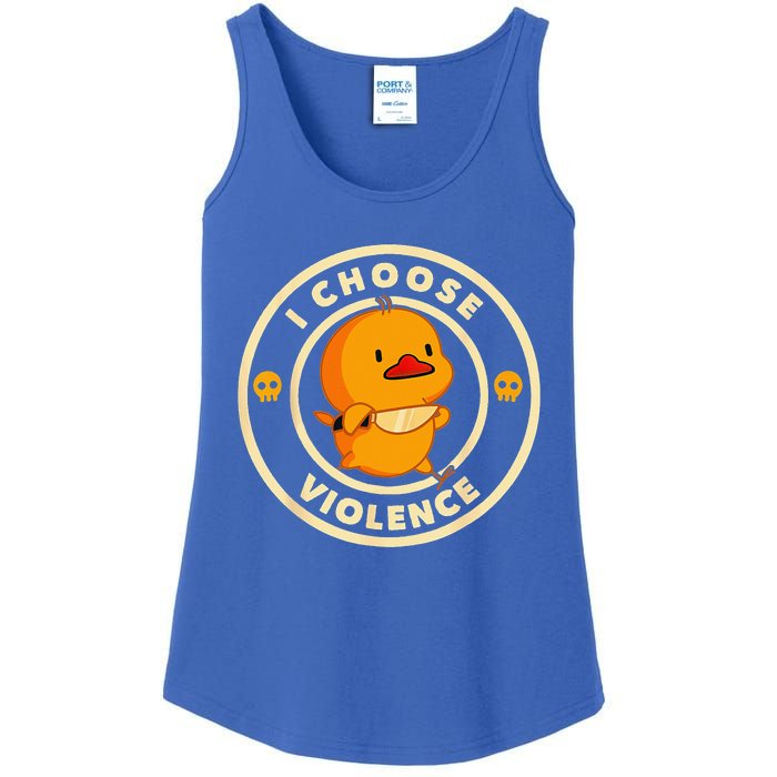 I Choose Violence Duck Lover Sarcasm Humor Ladies Essential Tank