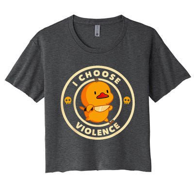 I Choose Violence Duck Lover Sarcasm Humor Women's Crop Top Tee