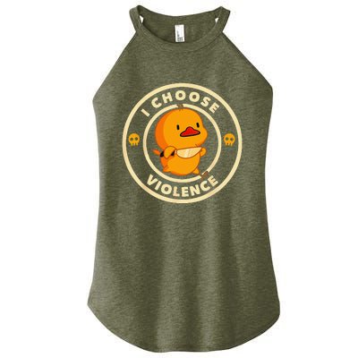 I Choose Violence Duck Lover Sarcasm Humor Women’s Perfect Tri Rocker Tank