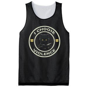 I Choose Violence Cat Funny Cat Loves Mesh Reversible Basketball Jersey Tank