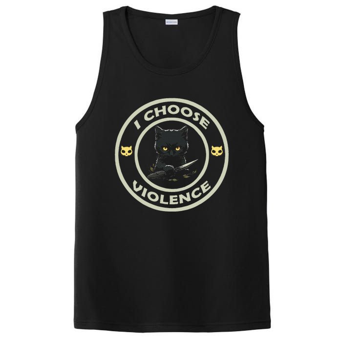 I Choose Violence Cat Funny Cat Loves PosiCharge Competitor Tank