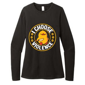 I Choose Violence Duck Womens CVC Long Sleeve Shirt