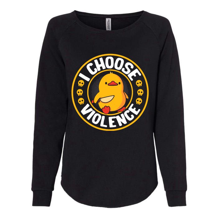 I Choose Violence Duck Womens California Wash Sweatshirt