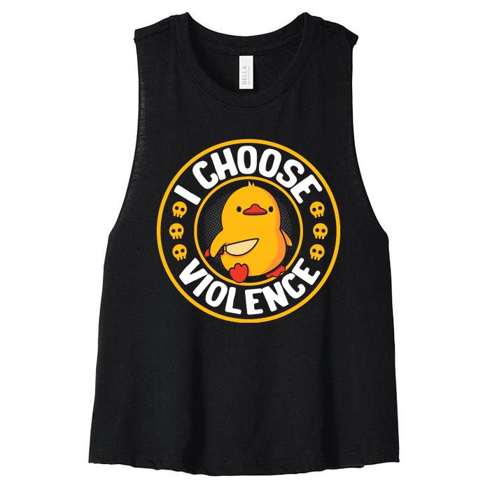 I Choose Violence Duck Women's Racerback Cropped Tank