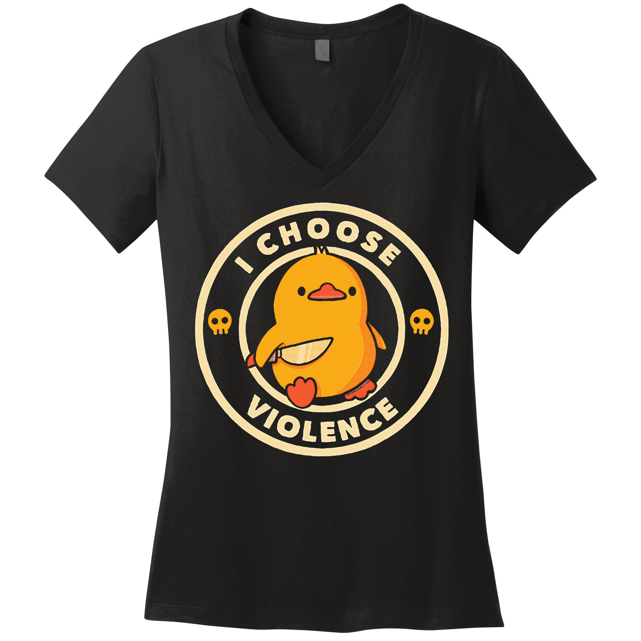 I Choose Violence Duck Women's V-Neck T-Shirt