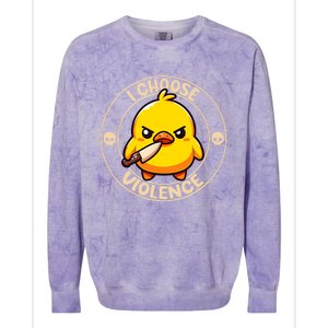 I Choose Violence Duck Colorblast Crewneck Sweatshirt