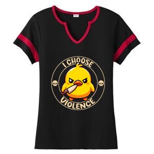 I Choose Violence Duck Ladies Halftime Notch Neck Tee