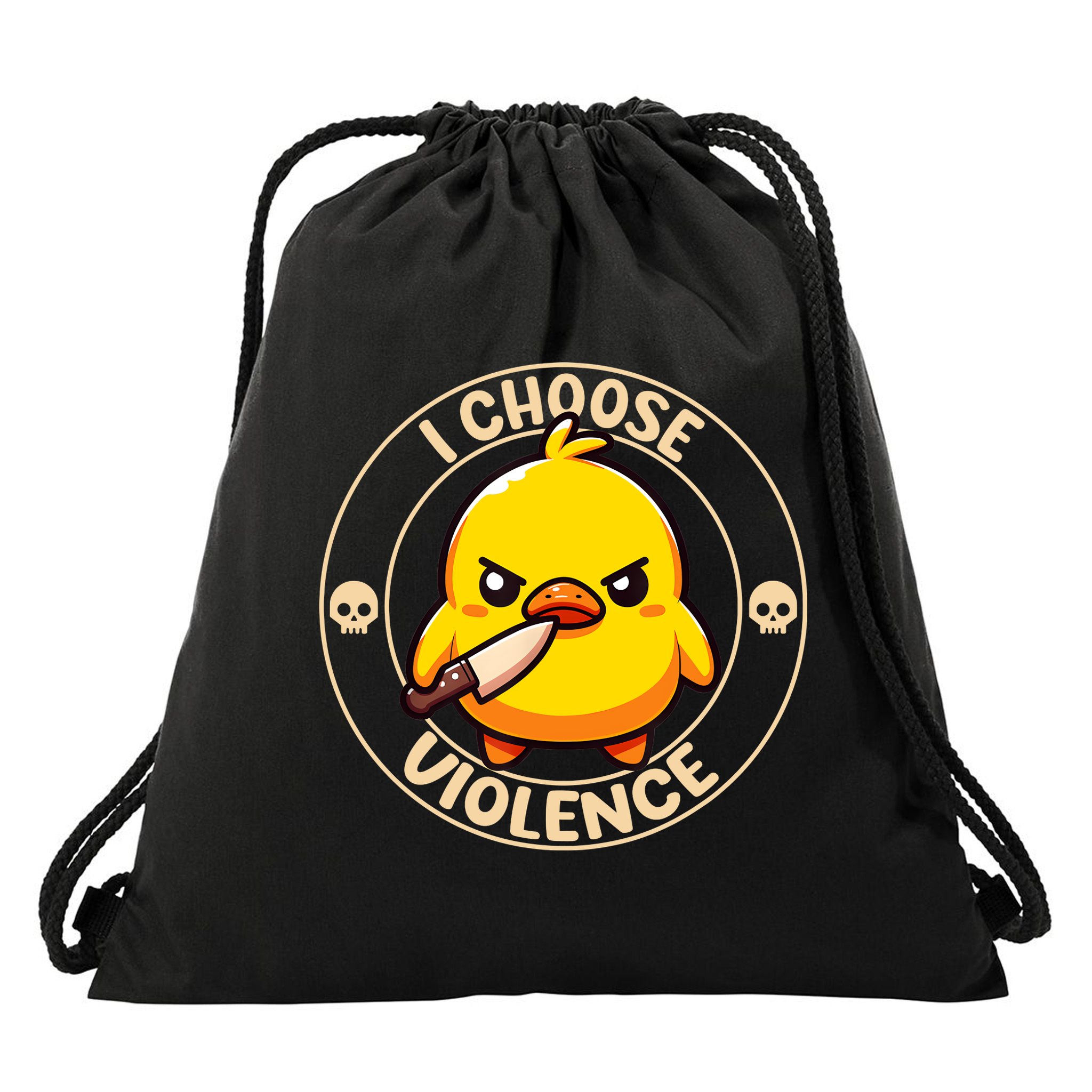 I Choose Violence Duck Drawstring Bag