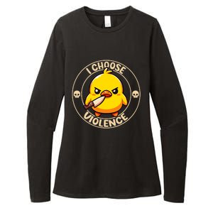 I Choose Violence Duck Womens CVC Long Sleeve Shirt