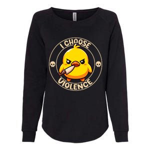 I Choose Violence Duck Womens California Wash Sweatshirt