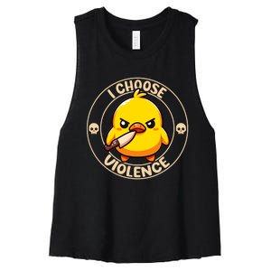 I Choose Violence Duck Women's Racerback Cropped Tank