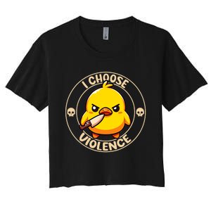 I Choose Violence Duck Women's Crop Top Tee