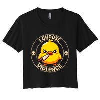 I Choose Violence Duck Women's Crop Top Tee