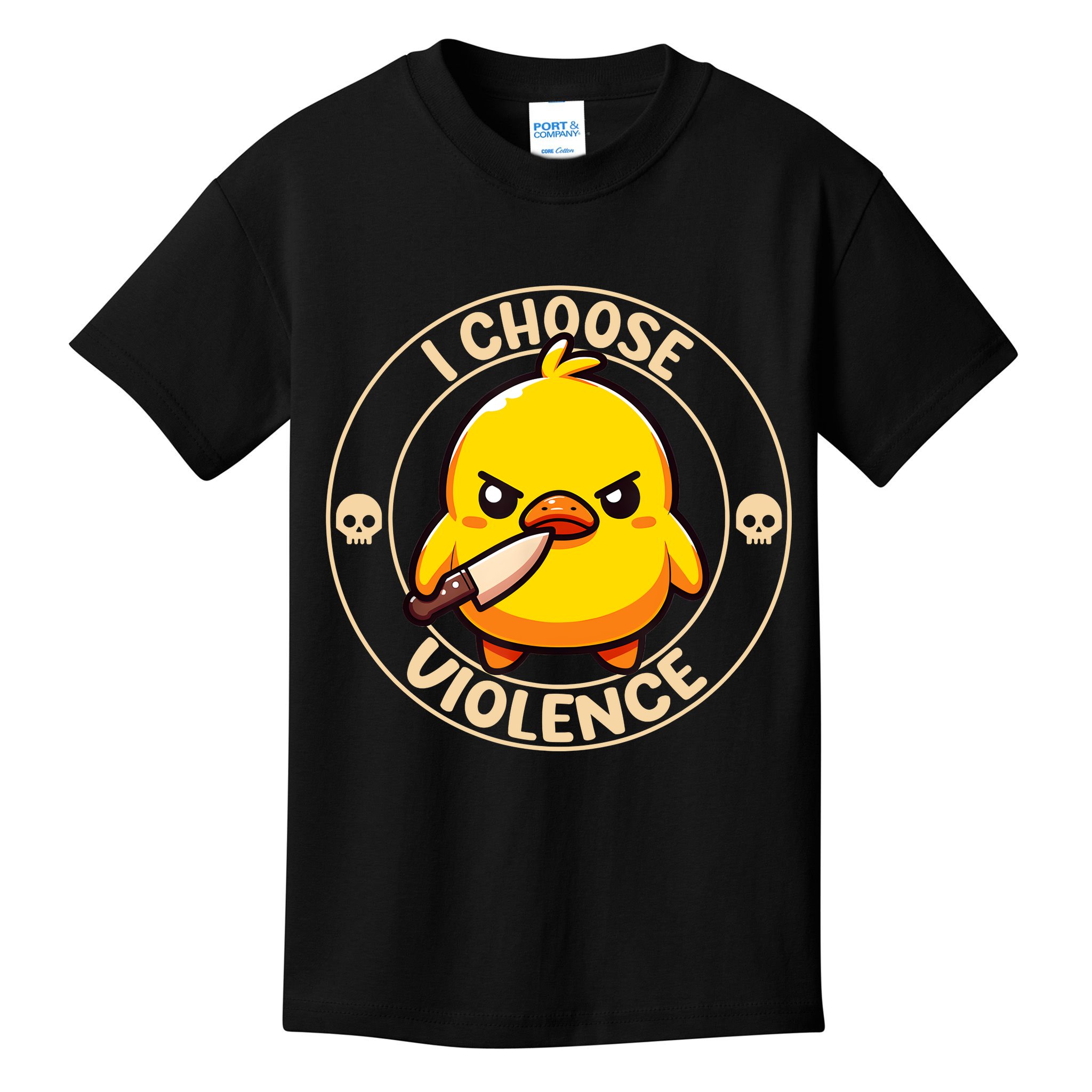 I Choose Violence Duck Kids T-Shirt