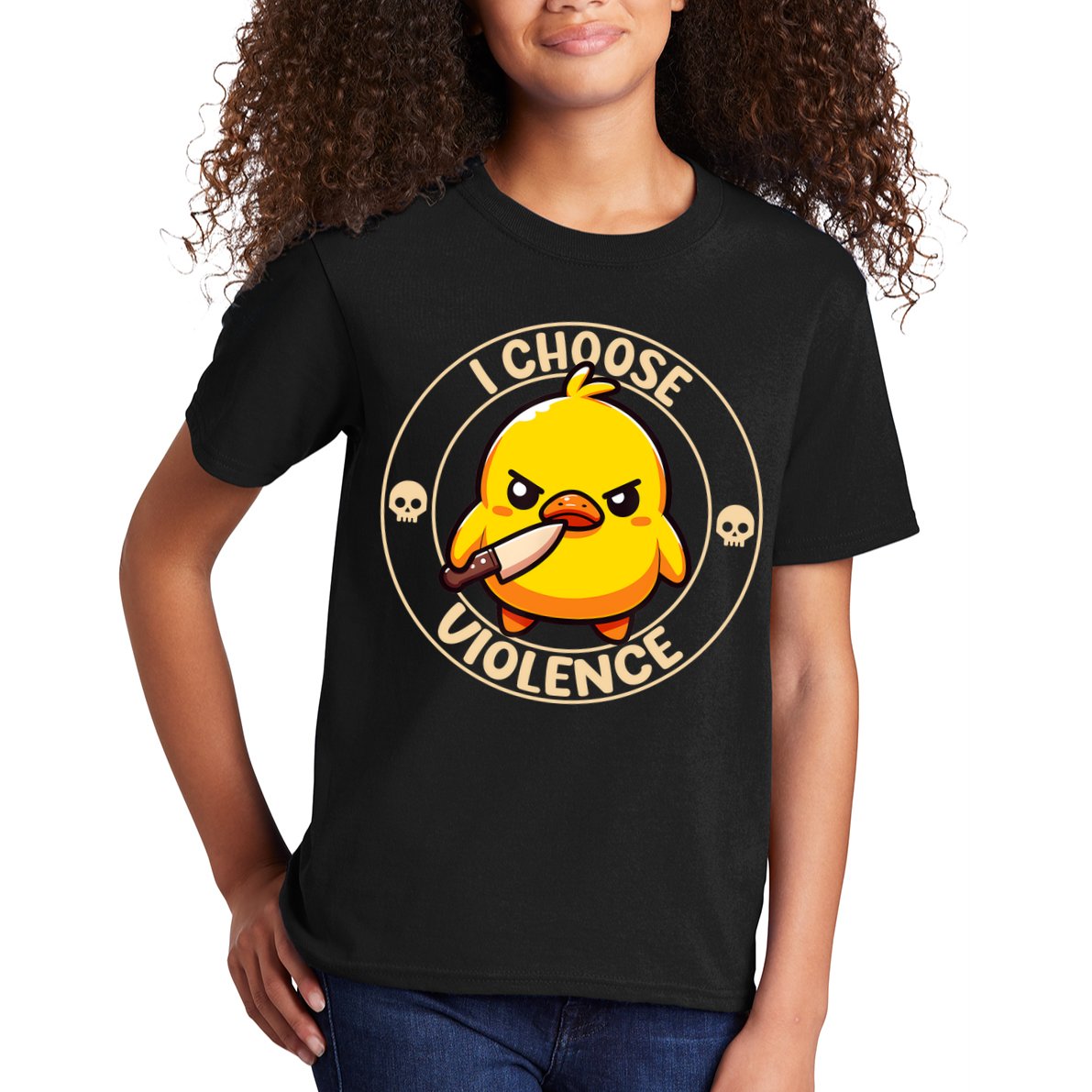 I Choose Violence Duck Kids T-Shirt