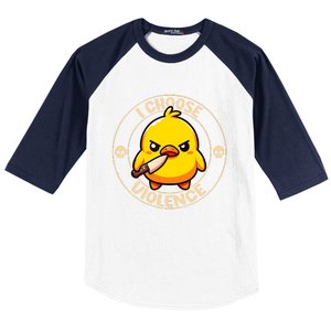 I Choose Violence Duck Baseball Sleeve Shirt