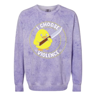 I Choose Violence. Duck Funny And Cool Colorblast Crewneck Sweatshirt