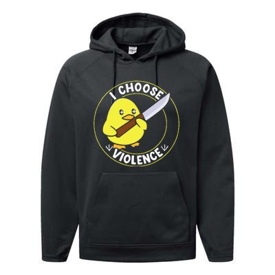 I Choose Violence. Duck Funny And Cool Performance Fleece Hoodie