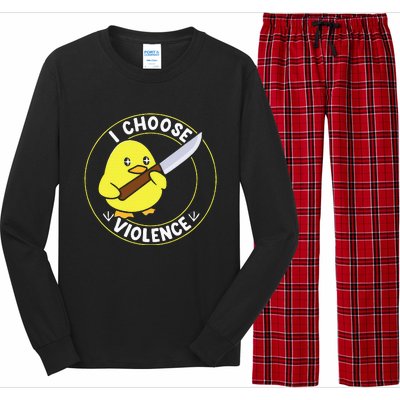 I Choose Violence. Duck Funny And Cool Long Sleeve Pajama Set