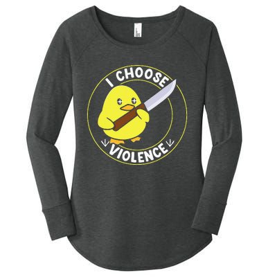 I Choose Violence. Duck Funny And Cool Women's Perfect Tri Tunic Long Sleeve Shirt