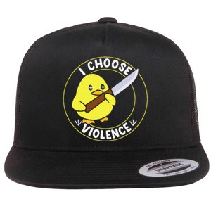 I Choose Violence. Duck Funny And Cool Flat Bill Trucker Hat