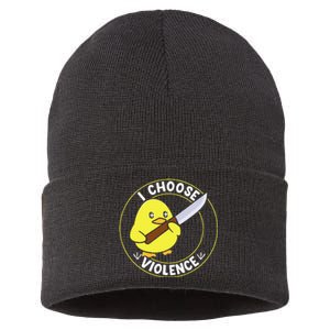 I Choose Violence. Duck Funny And Cool Sustainable Knit Beanie