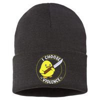 I Choose Violence. Duck Funny And Cool Sustainable Knit Beanie