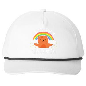 I Choose Violence Cute Cat Rainbow Snapback Five-Panel Rope Hat