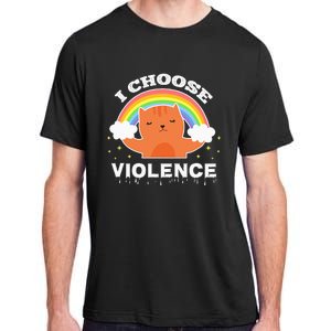 I Choose Violence Cute Cat Rainbow Adult ChromaSoft Performance T-Shirt