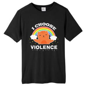 I Choose Violence Cute Cat Rainbow Tall Fusion ChromaSoft Performance T-Shirt