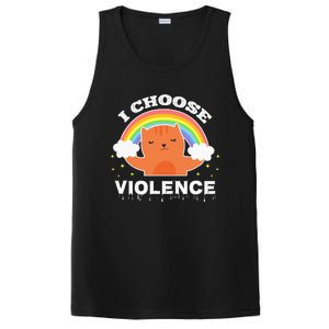 I Choose Violence Cute Cat Rainbow PosiCharge Competitor Tank