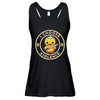 I Choose Violence Funny Cute Duck Holding Knife Ladies Essential Flowy Tank