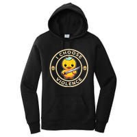 I Choose Violence Funny Cute Duck Holding Knife Women's Pullover Hoodie