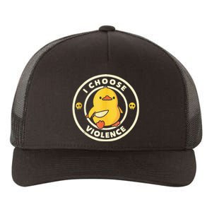 I Choose Violence Funny Duck Holding Knife Yupoong Adult 5-Panel Trucker Hat