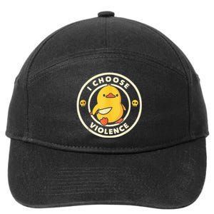 I Choose Violence Funny Duck Holding Knife 7-Panel Snapback Hat