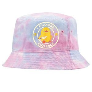 I Choose Violence Funny Duck Holding Knife Tie-Dyed Bucket Hat