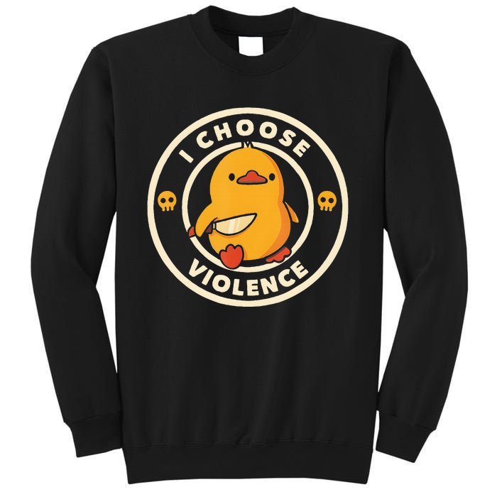 I Choose Violence Funny Duck Holding Knife Sweatshirt