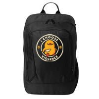 I Choose Violence Funny Duck Holding Knife City Backpack