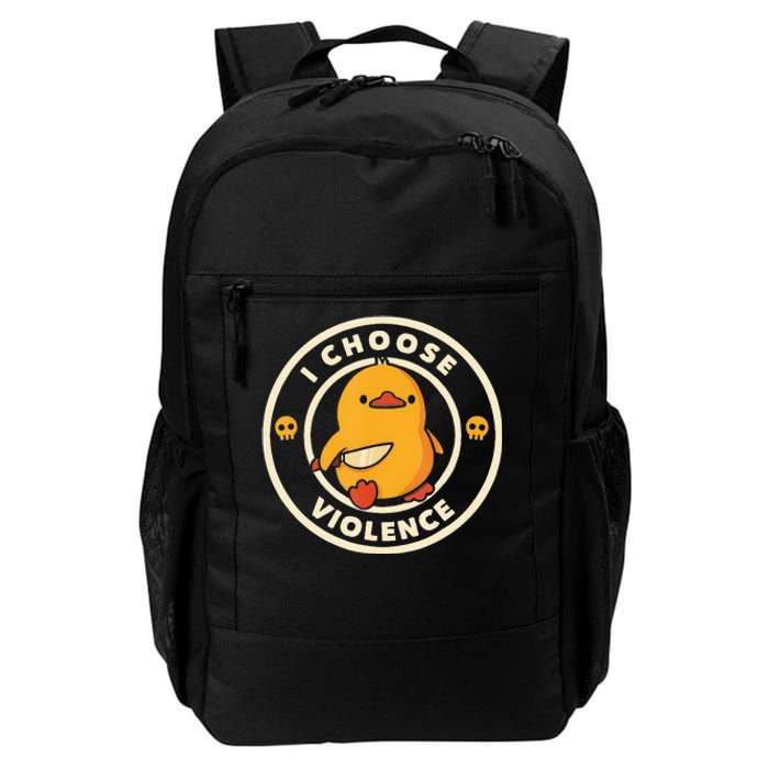 I Choose Violence Funny Duck Holding Knife Daily Commute Backpack