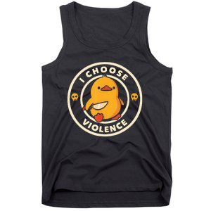 I Choose Violence Funny Duck Holding Knife Tank Top