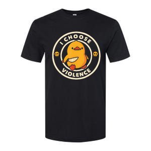 I Choose Violence Funny Duck Holding Knife Softstyle CVC T-Shirt