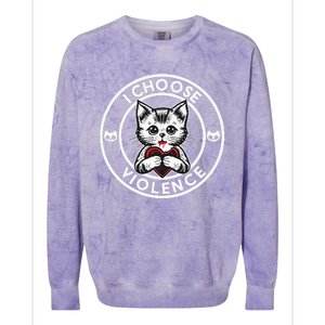 I Choose Violence Kitty Colorblast Crewneck Sweatshirt