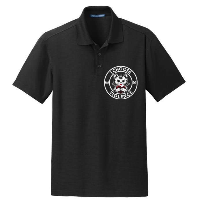 I Choose Violence Kitty Dry Zone Grid Polo