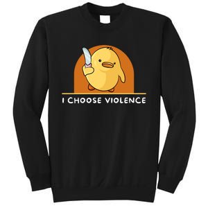 I Choose Violence Funny Duck With Knife Sweatshirt