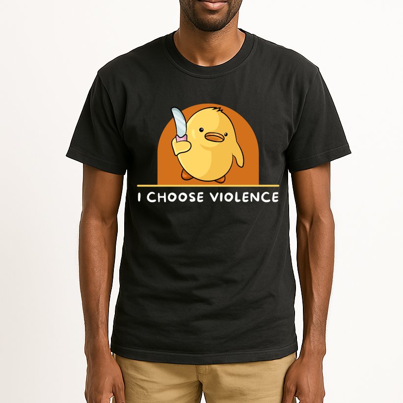 I Choose Violence Funny Duck With Knife Tall T-Shirt