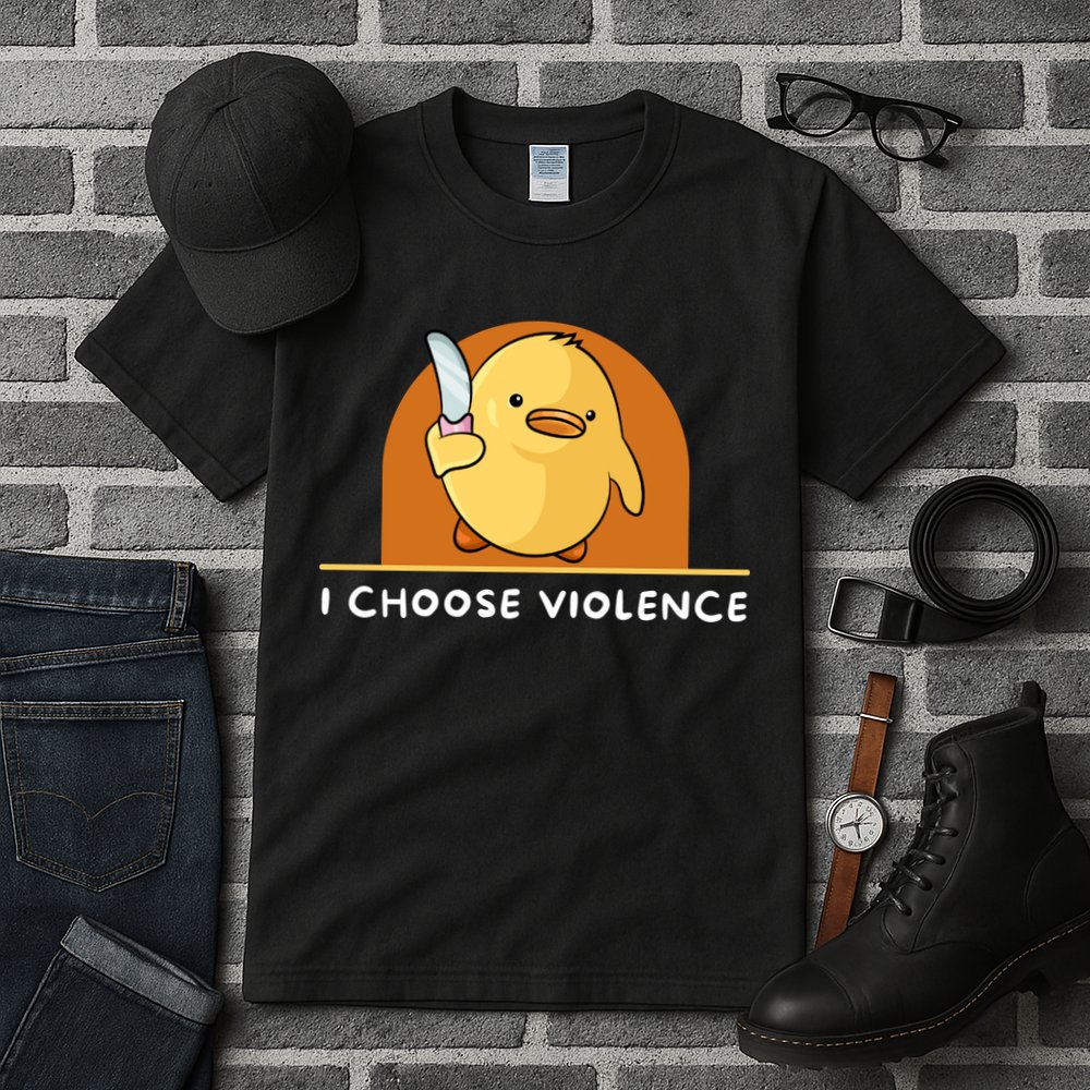 I Choose Violence Funny Duck With Knife Tall T-Shirt