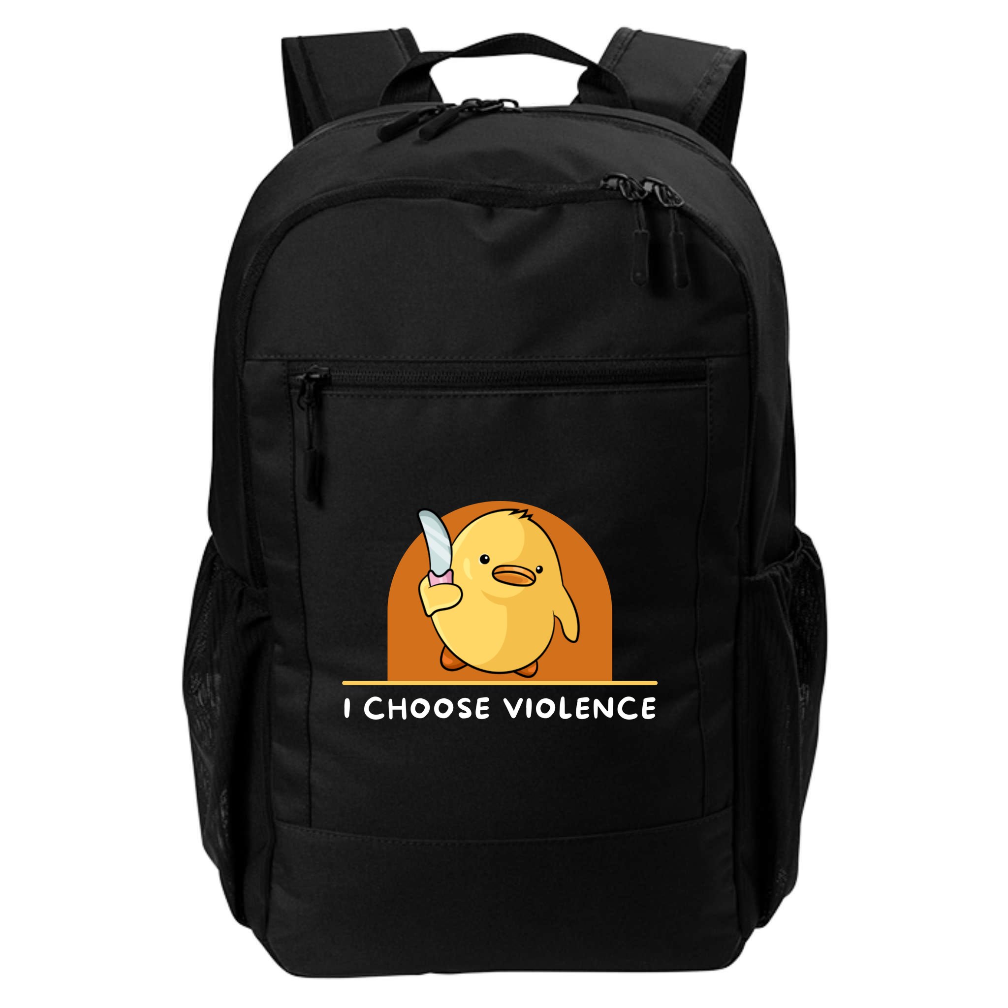 I Choose Violence Funny Duck With Knife Backpack