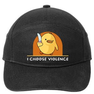 I Choose Violence Funny Duck With Knife 7-Panel Snapback Hat