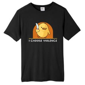 I Choose Violence Funny Duck With Knife Tall Fusion ChromaSoft Performance T-Shirt